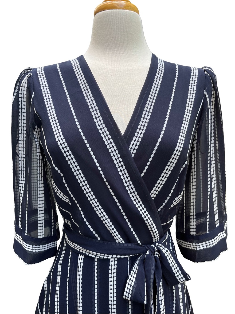 Navy Chiffon Midi Dress Wedding Guest 6 - Picture 4 of 11